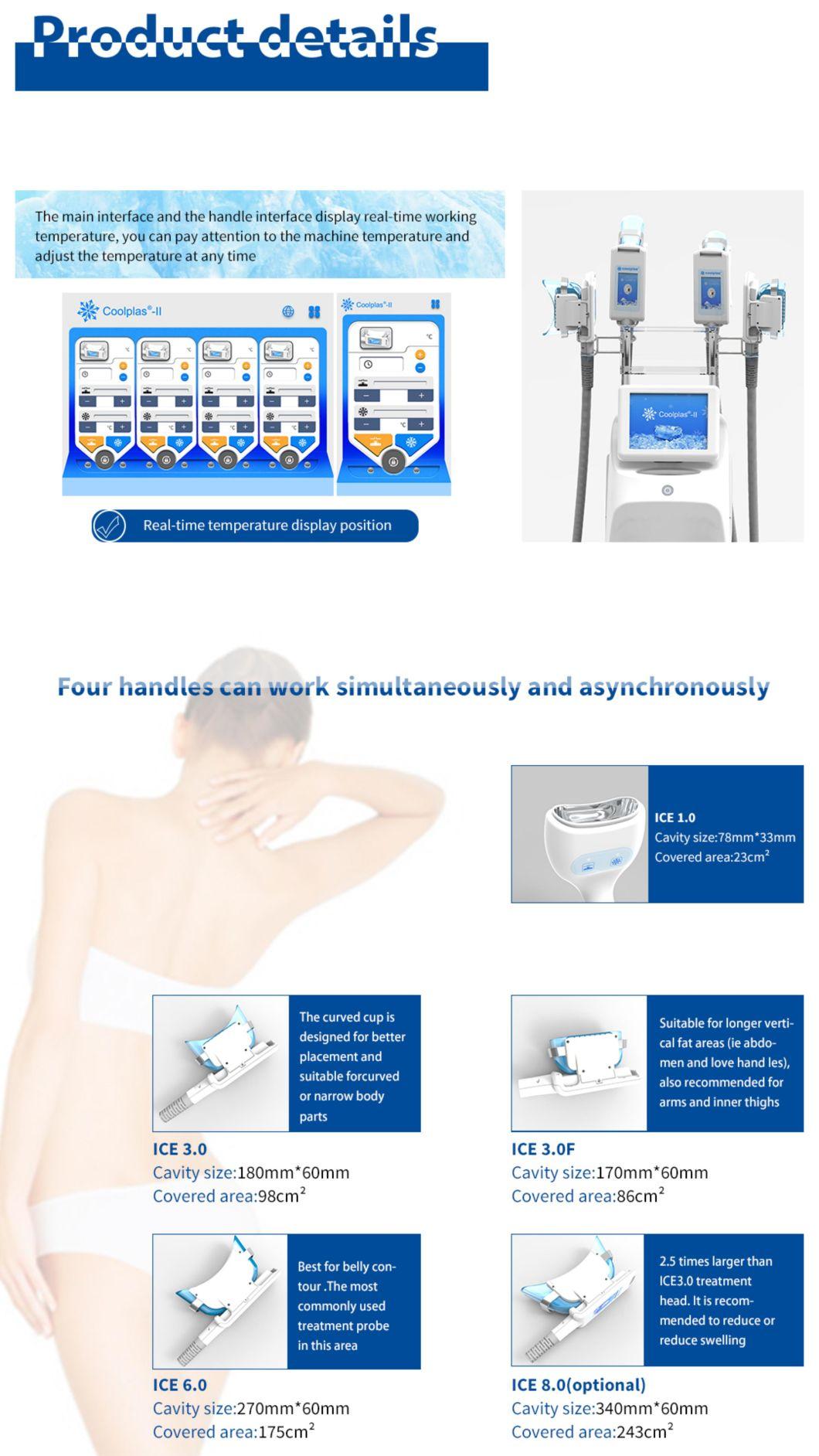 Sincoheren Coolplas Best Selling Weight Loss Treatment 4 Cryo Handles Cellulite Removal Vacuum Double Chin Coolplas Meanwhile Work for 4 Clients Machine (T)