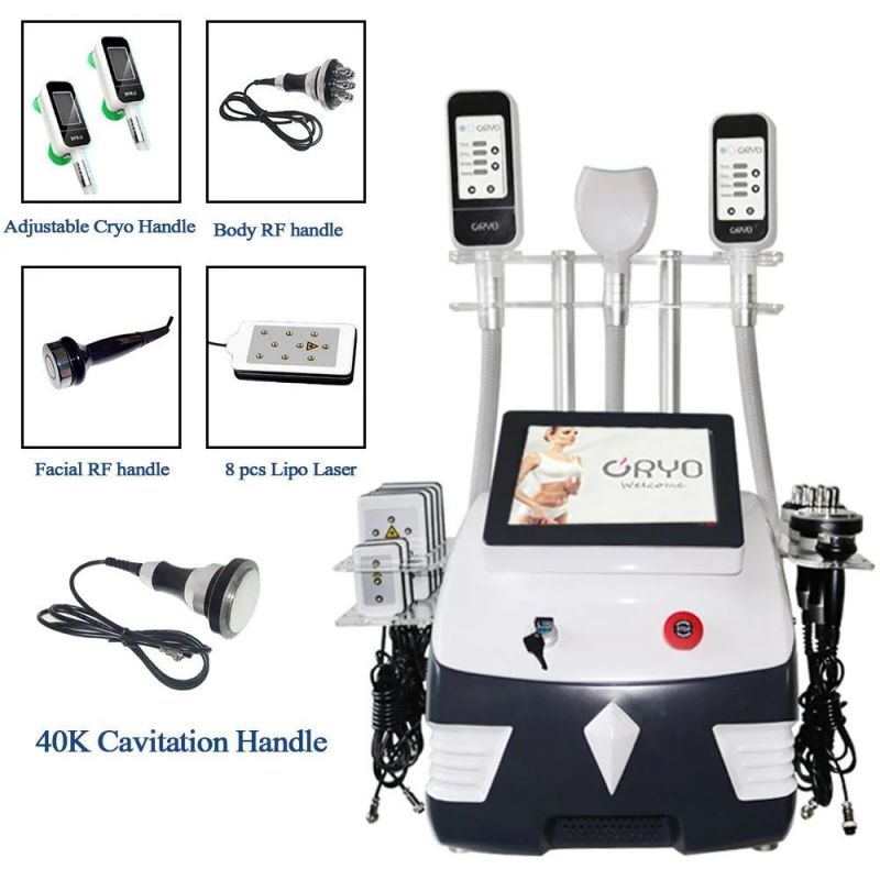 CE Approved New Technology 5 Handles Cryolipolysis Fat Cooling Slimming 3D Criolipolisis Cavitation RF Machine