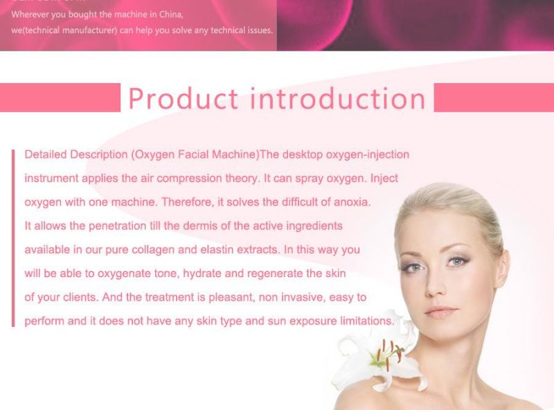 Gl6 Oxygen Injection Oxygen Therapy Facial Machine for Skin Whitening