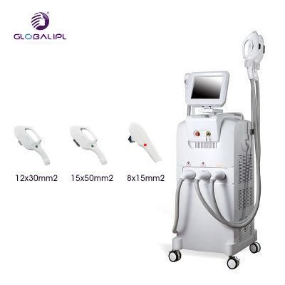 Effective Vertical Machine Painless Ladies Vagina Hair and Tattoo Removal 3 in 1 Multifunction E Light IPL ND YAG