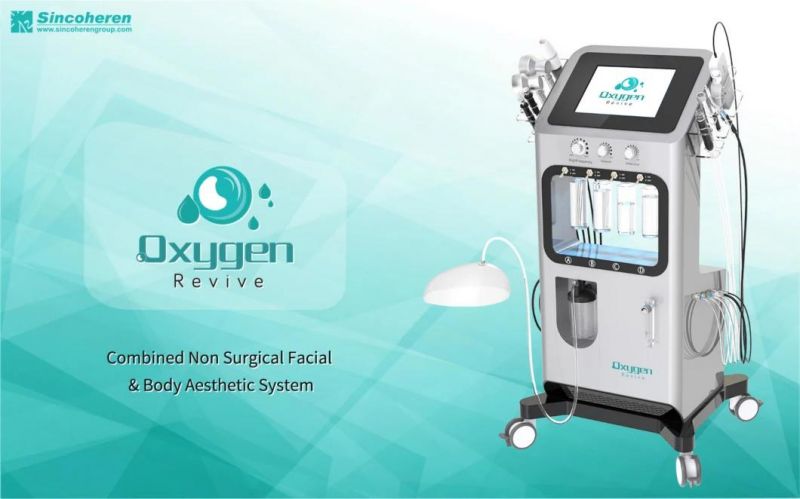 2021 New Technology 9 in 1 Hydra Beauty Skin System Microdermabrasion Machine for Beauty Salon Use 12 Handles Unique Oxygen Inhalation Skincare Machine (T)