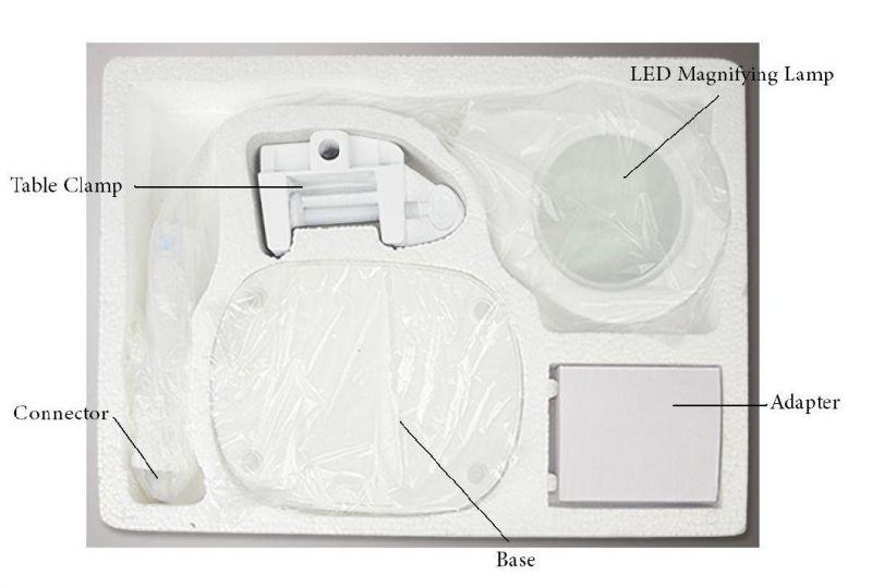 Hot Sale Factory Magnifying Lamp Inspection Working Lamp 2 in 1 Table-Clamp LED Magnifier Lamp