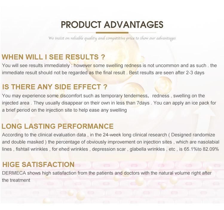 China Fabricacion OEM Dermeca Perfect 10ml Inyecciones De Relleno Dermico PARA Realce Senos 0.3% Acido Hialuronico Lidocaina Con Certificado ISO 13485/Mdsap/GMP