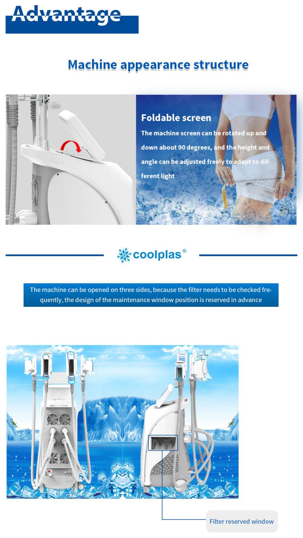 2022 New Arrival Coolplas Fat Freezing Anti Fat Cell Muscle Stimulator 4 Handle Slimming Loss Whight Best Factory Price Sincoheren Beauty Clinic Machine (T)