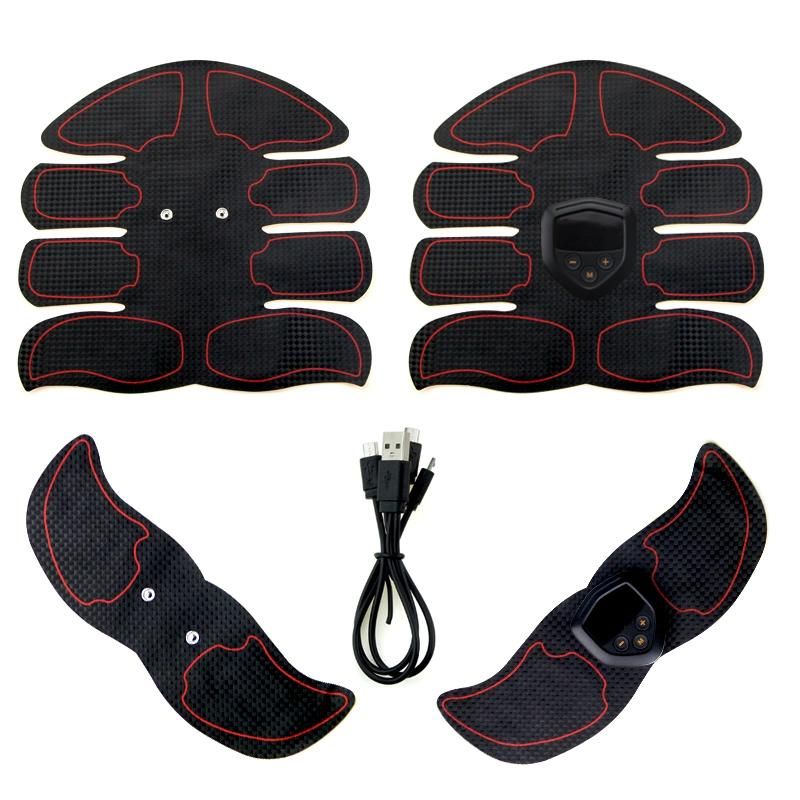 USB Rechargeable Muscle EMS Abdominal Stimulator Training Gear Gel Pad