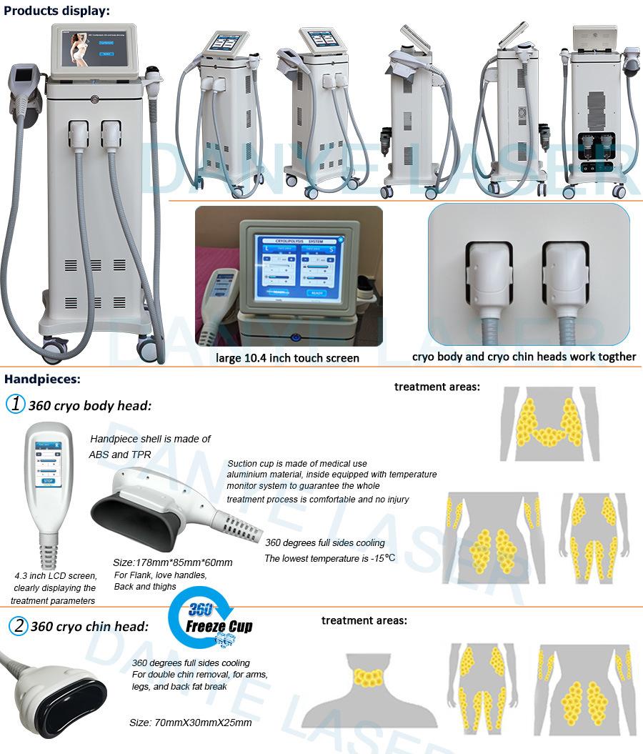 Weight Loss Equipment Double Handle Non Invasive Cellulite Reduction Cryolipolysis Machine