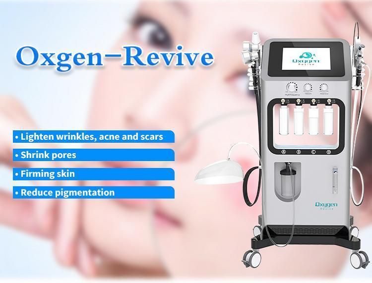 9 in 1 Oxygen Revive Machine Dermabrasion Beauty Skincare Machine Pure Oxygen Therapy Microdermabrasion Machine