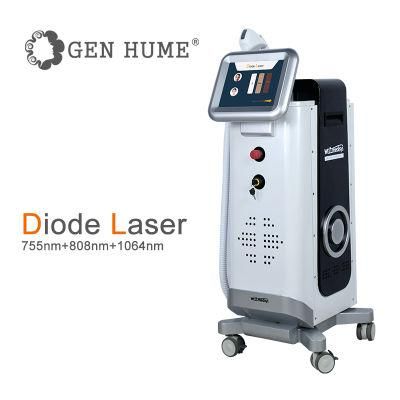 755nm 808nm 1064nm Soprano Diode Platinum Laser Diode Laser Hair Removal Machine