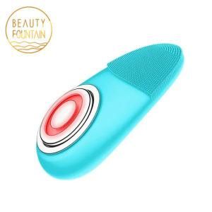 Rechargeable Ultrasonic Facial Skin Exfoliating Soft Pore Cleansing Device LED Light Face Anti-Aging Massage Cleaning Brush
