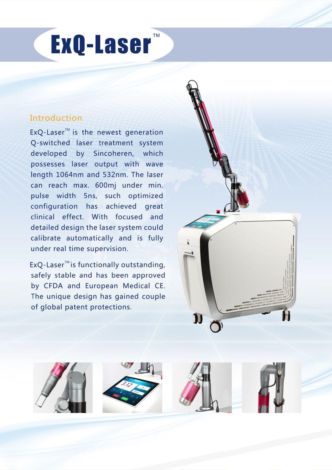 532nm 1064nm Q Switched ND YAG Laser YAG Machine for Pigmentation / Tattoo Removal Machine