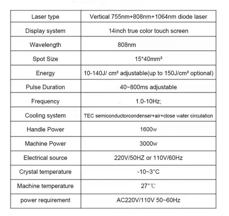 One Handle 808nm Permanent Hair Removal Diode Laser Machine