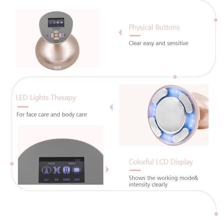 Ultrasonic RF Body Slimming Beauty Device Facial Beauty Massage Beauty Massage for Home Use Golden