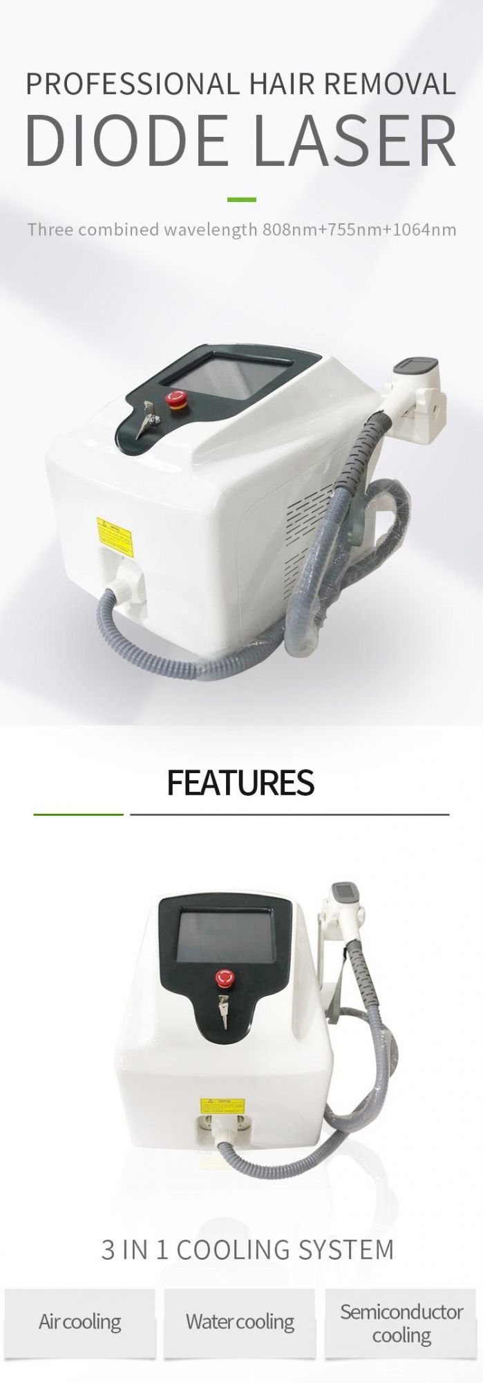 Newest Professional Salon Use Portable 808nm Hair Removal Machine