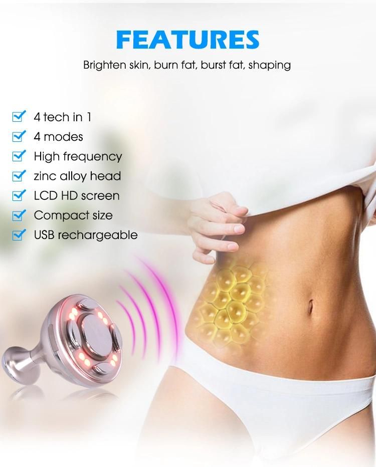 Portable 4 in 1 Ultrasonic Cavitation Vibration RF Slimming Device