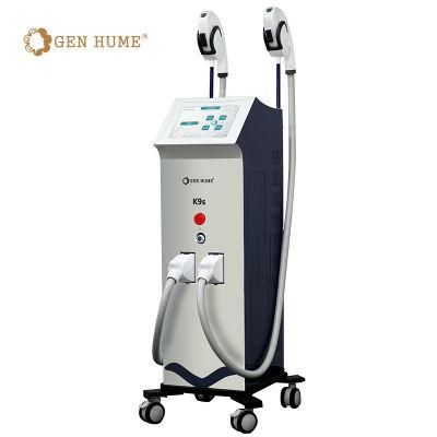 Cosmetics Equipment IPL Permament Hair Removal Face Beauty Machine Manufacturer Two Handles IPL Laser Hair Removal