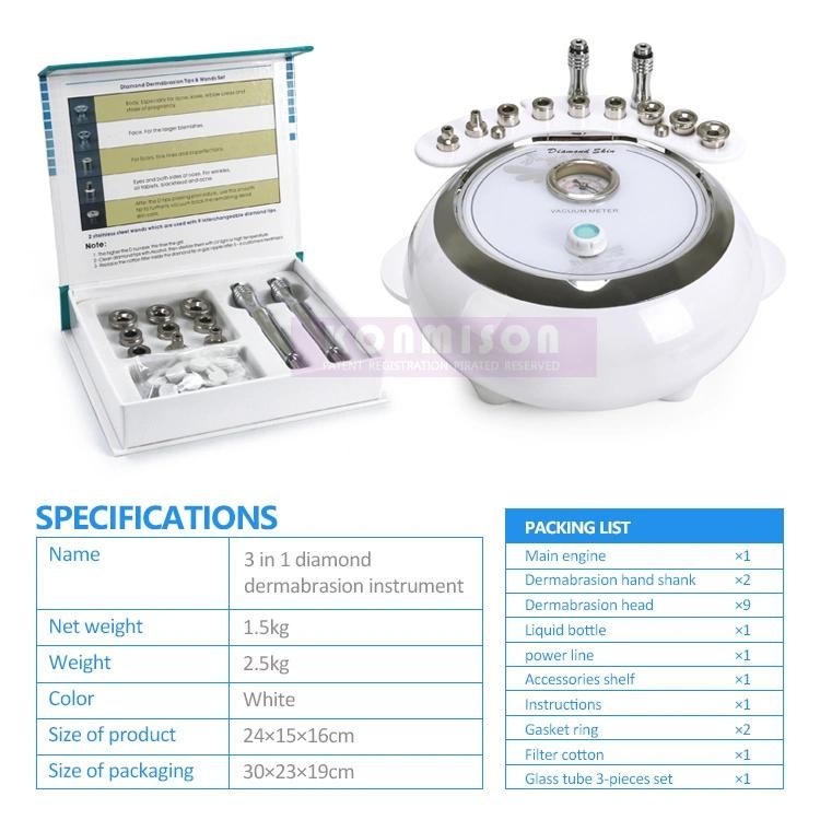 3 in 1 Diamond Dermabrasion Faical Machine Microdermabrasion Machine for Salon professional