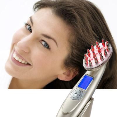 RF EMS Electric Infrared Ray Growth Laser Anti Hair Loss Vibration Head Massage Hair Growth Comb with LCD Display