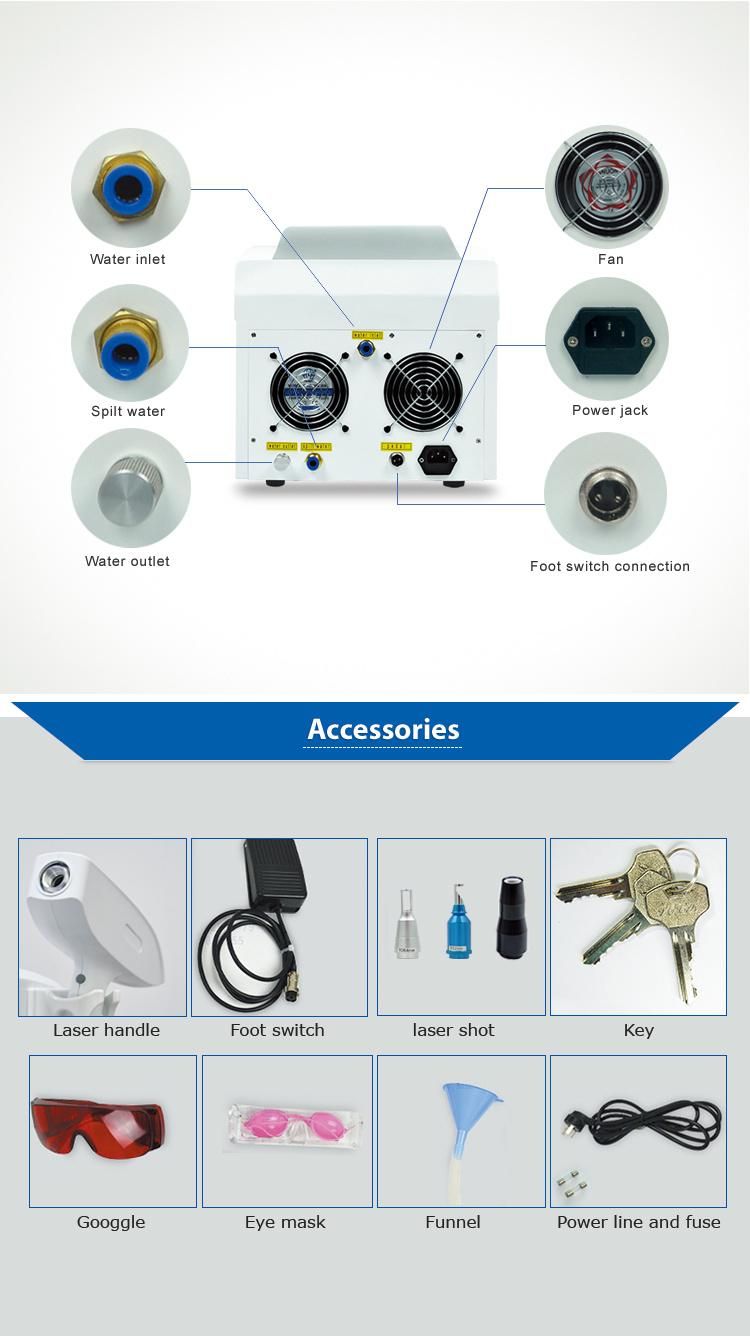 2018 Medical Equipment 2000mj High Power ND YAG Laser Machine for Tattoo Removal