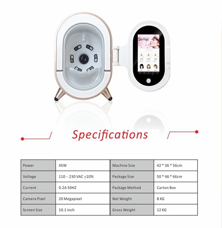 Beauty Salon 3D Magic Mirror Intelligent Facial Skin Analyzer Machine