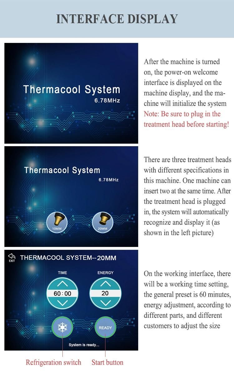 6.78MHz Cool RF Beauty Machine Equipment Wrinkle Removal/Skin Tightening Device Thermagic Facial Machine