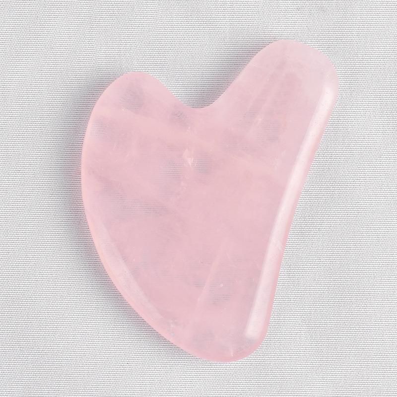 Pink Crystal Jade Scraping Piece Little Finger Heart-Shaped Gift Face Lifting and Acupuncture Massage Set