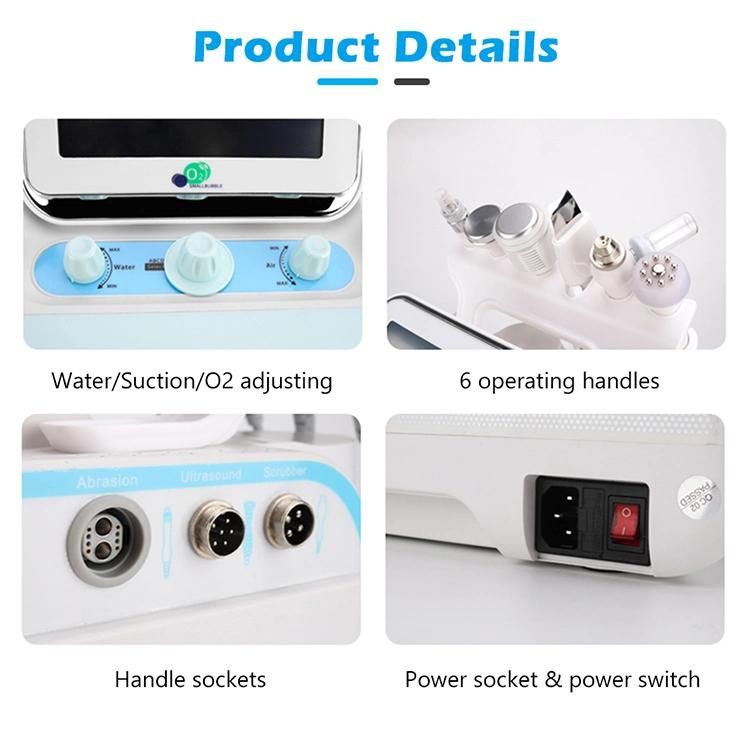 6 in 1 Hydrofacial Machine Oxygen Facial Skin Water Peel Microdermabrasion Machine for Beauty