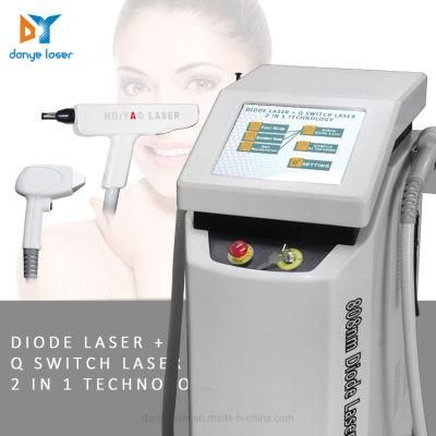 Commercial Use Hair Removal Machine Alexandrite Laser 808nm with ND YAG Laser Tattoo Removal