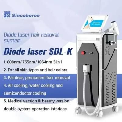 Professional and The Updated Sdl-K 808nm Diode Laser Hair Removal Machine