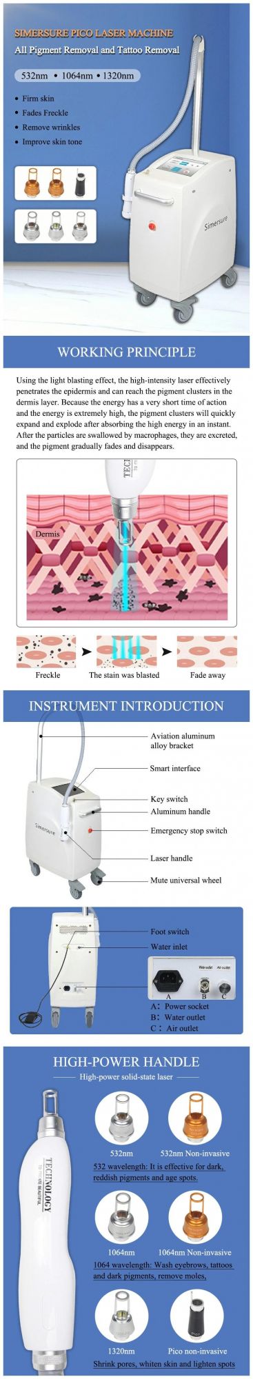 Newest Picosecond Salon Laser Tattoo Removal Machine Laser Skin Rejuvenation