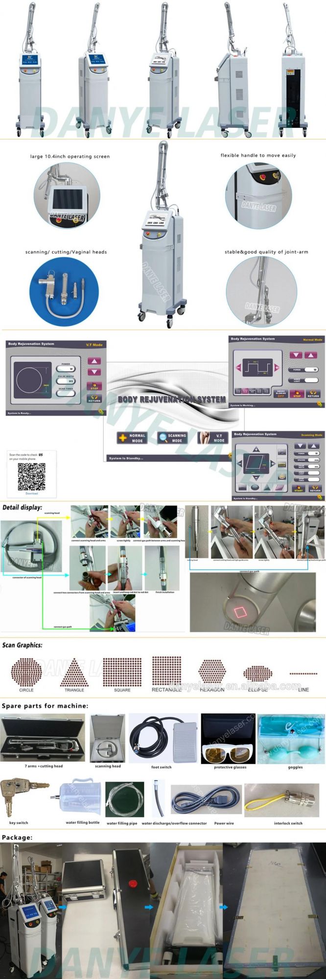 30W Synrad CO2 RF Metal Laser Tube Machine for Skin Tightening and Vaginal Tightening