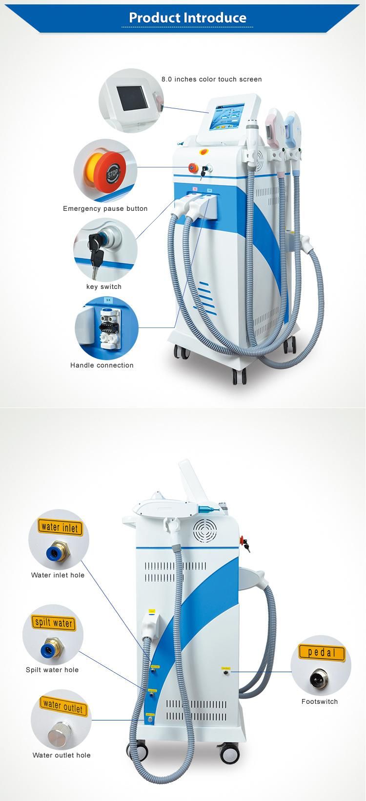 Multifunctional 4 in 1 IPL RF ND YAG Laser Tattoo Removal/Hair Removal Machine