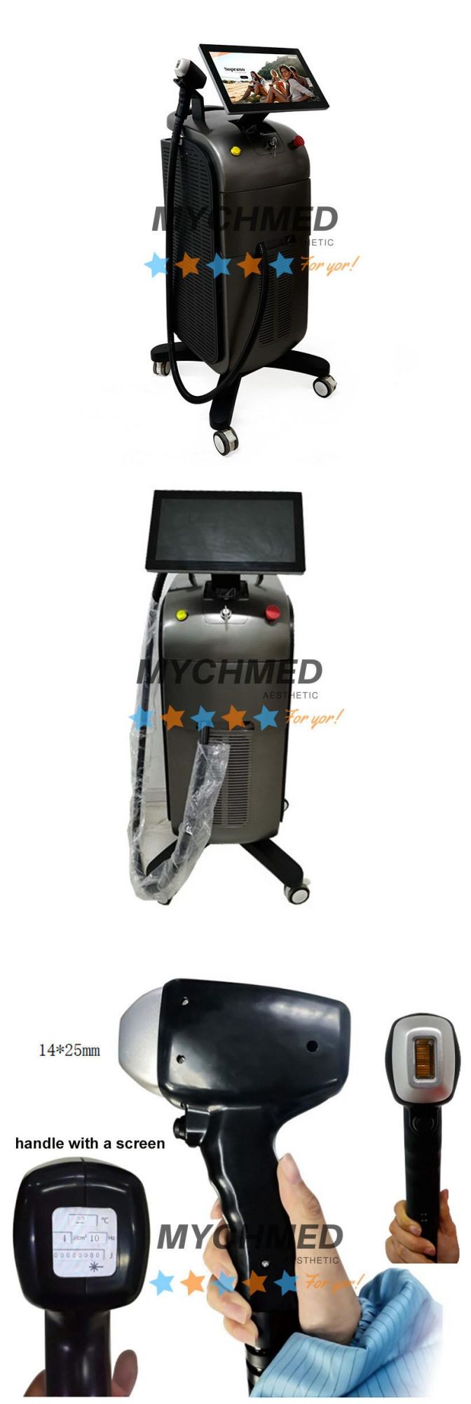 755nm 810nm 1064nm Soprano Diode Laser 3 Triple Wave Hair Removal Beauty Equipment