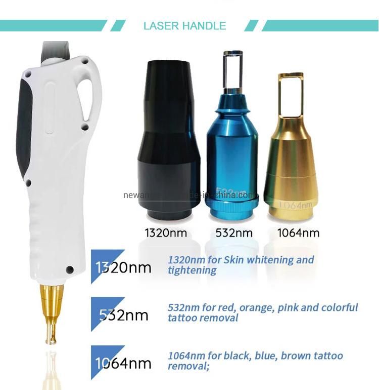 3 Wavelength Portable Pigment Removal Q Switched ND YAG Laser Tattoo Removal Machine