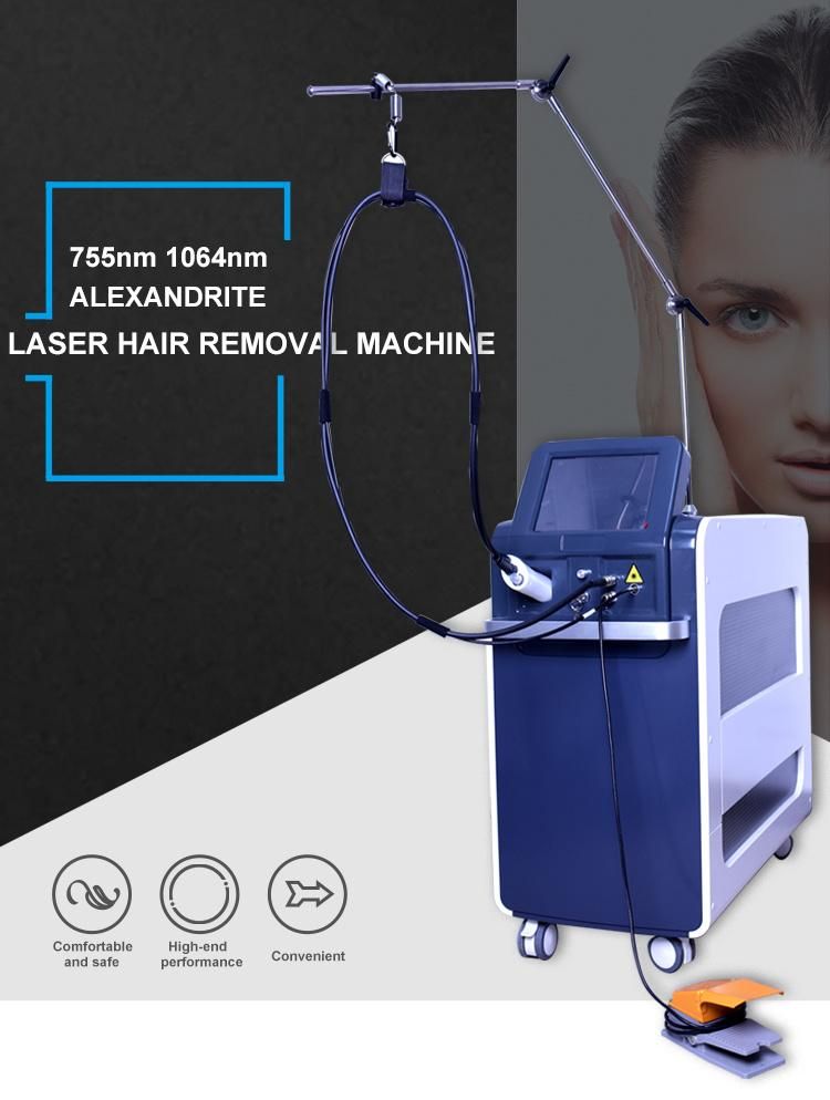 1064nm and 755nm Alexandrite Laser Hair Removal Treatment with Cryogen Cooling System Beauty Equipment