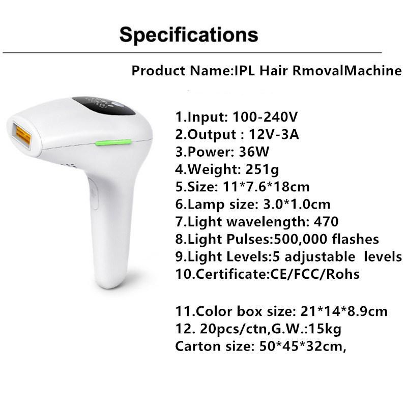 Factory Portable Permanent IPL Laser Equipment Beauty Hair Removal Machine