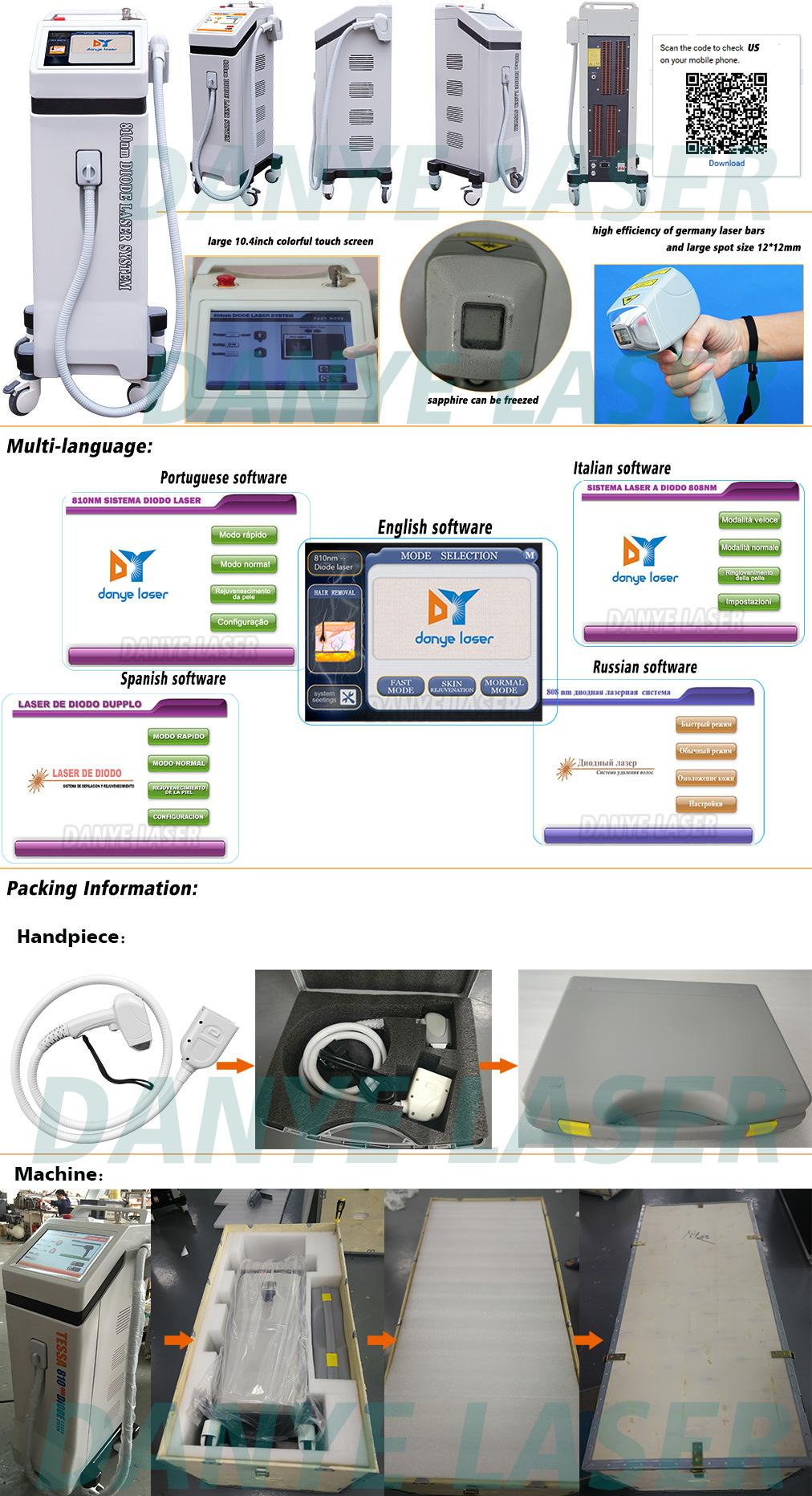Permanent 808nm Diode Laser Body Hair Removal for Women