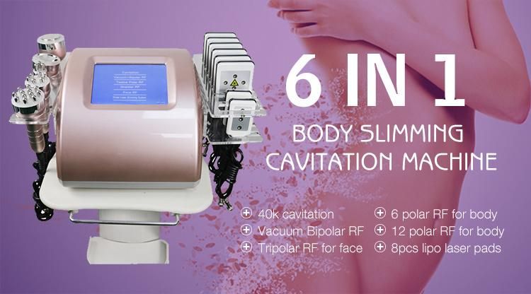 Ce Certificated Fat Removal Body Slimming RF Cavitation Machine 6in1