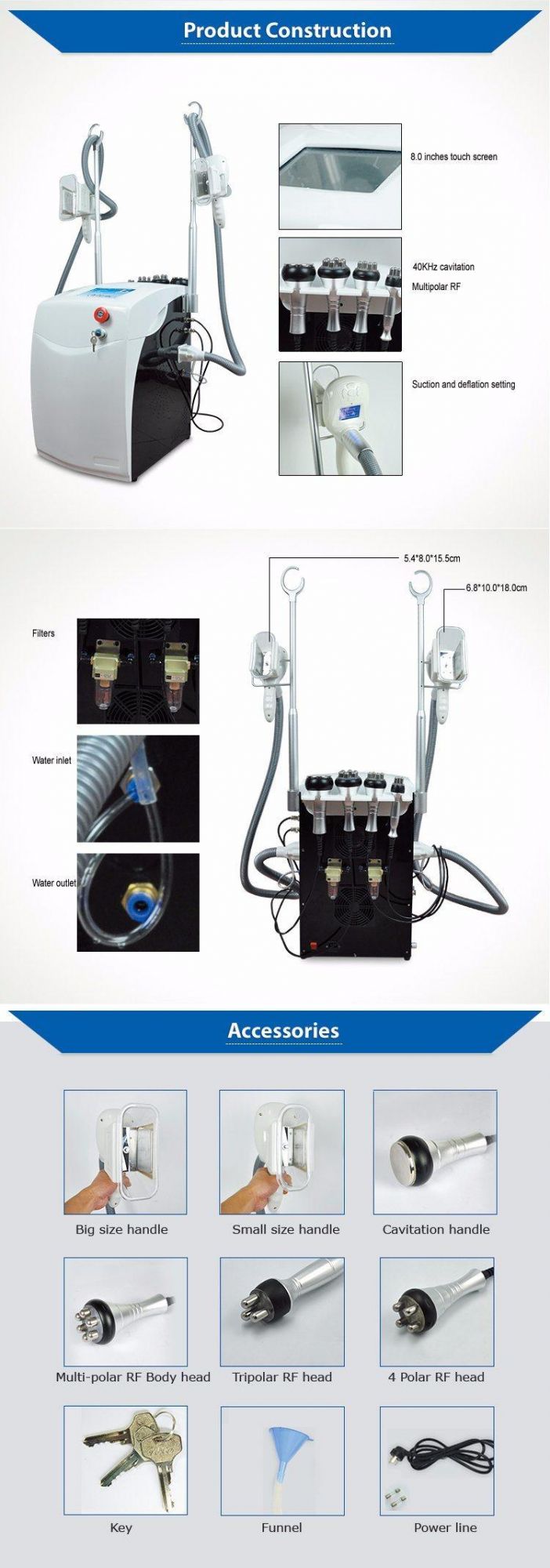 Portable Criolipolisis Fitness Equipment Dual Handles with Antifreeze Membrane