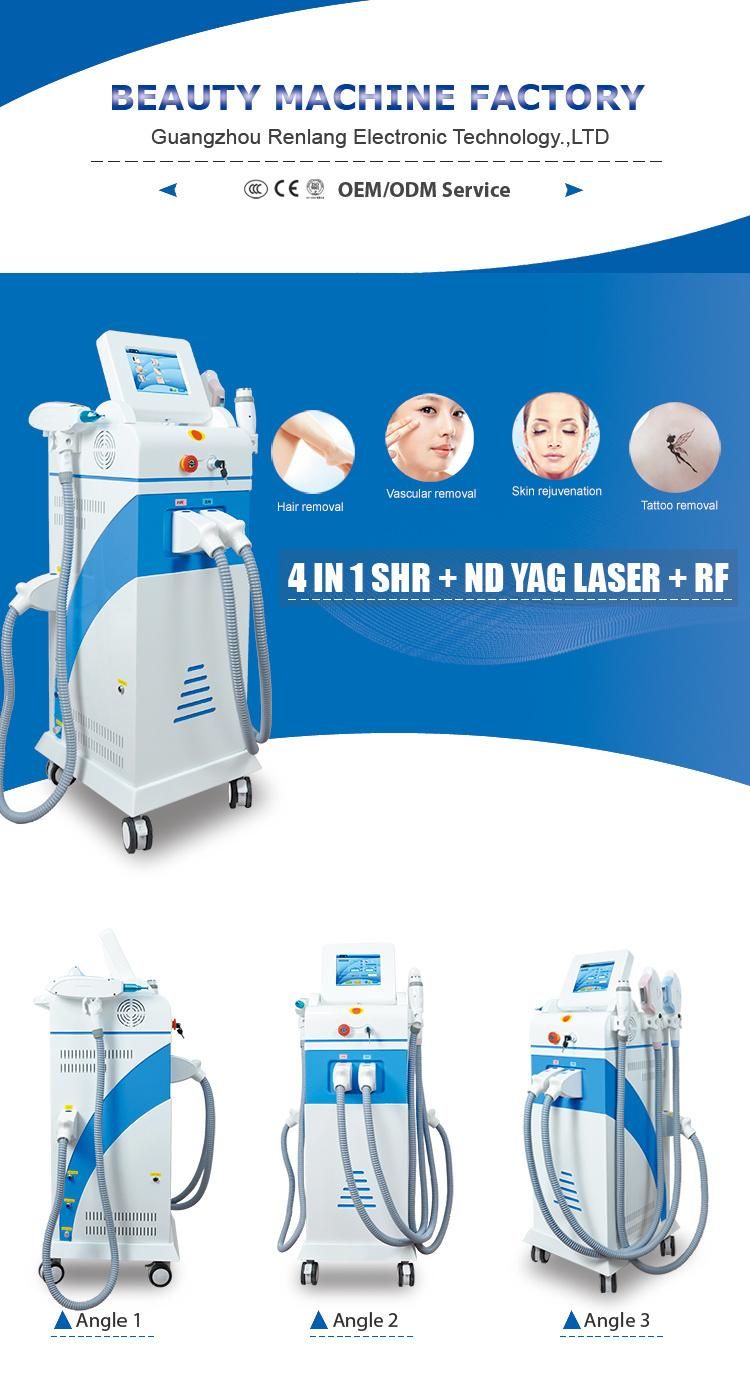 Professional 3 in 1 ND YAG Laser Tattoo Removal RF Face Lift IPL Hair Removal Machine