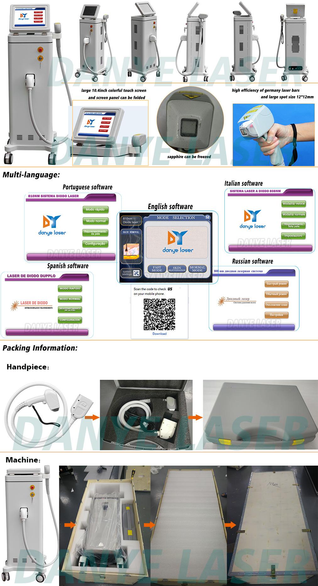 Painless Depilight Diode 808 810 Laser Machine Factory