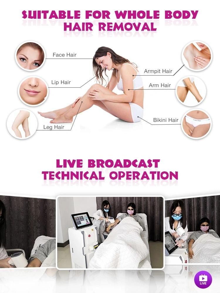 Beauty Salon 600W Portable 808nm Diode Laser Hair Removal