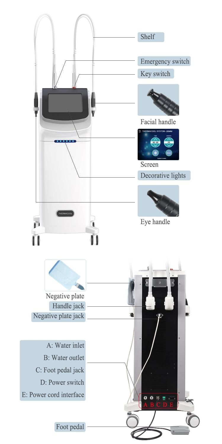 6.78MHz Cool RF Beauty Machine Equipment Wrinkle Removal/Skin Tightening Device Thermagic Facial Machine