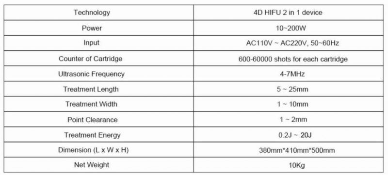 Wrinkle Removal Fat Reduction 2 in 1 4D Hifu Machine