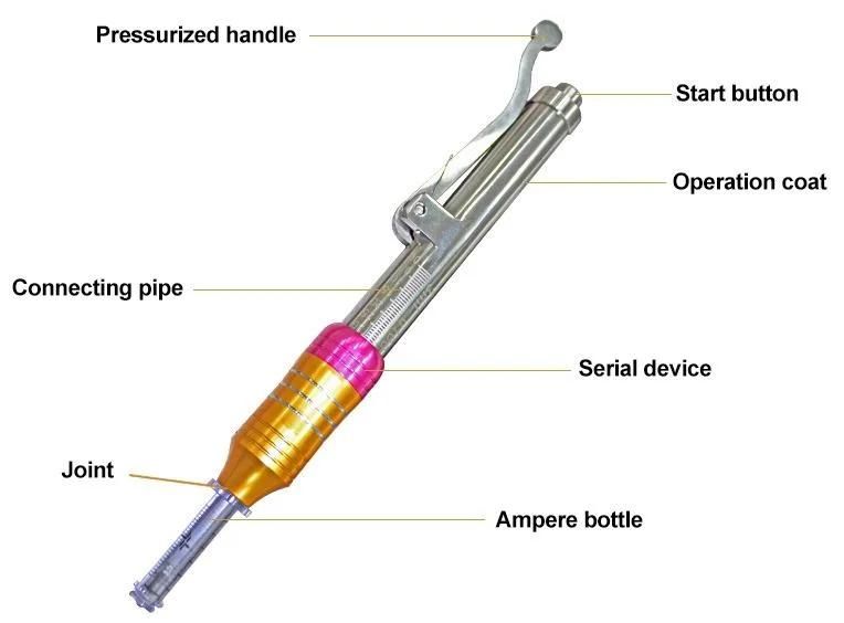 Safe and Stable High Pressure Needle Free Mesotherapy Injection Gun No-Needle Hyaluronic Pen