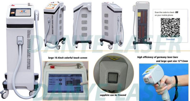 Vertical Diode Laser Hair Removal 755 808 1064nm All Skin Type Hair Removal Laser