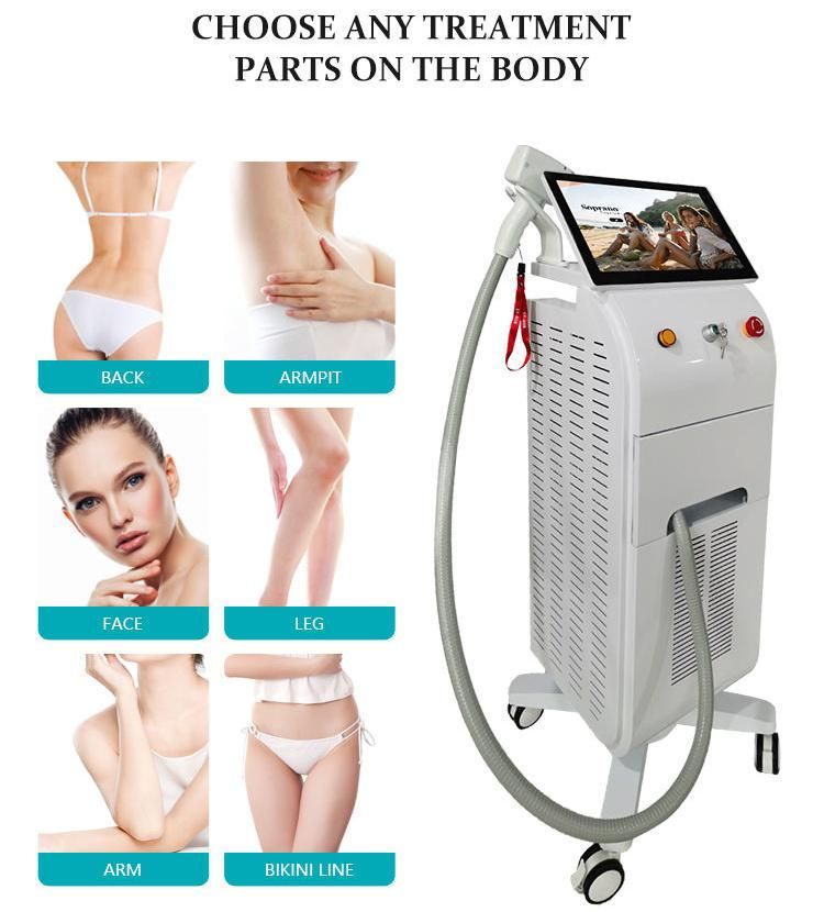 Professional 755 808 1064 Machine Portable Beauty Equipment New Painless Device Permanent Diode Laser Hair Removal