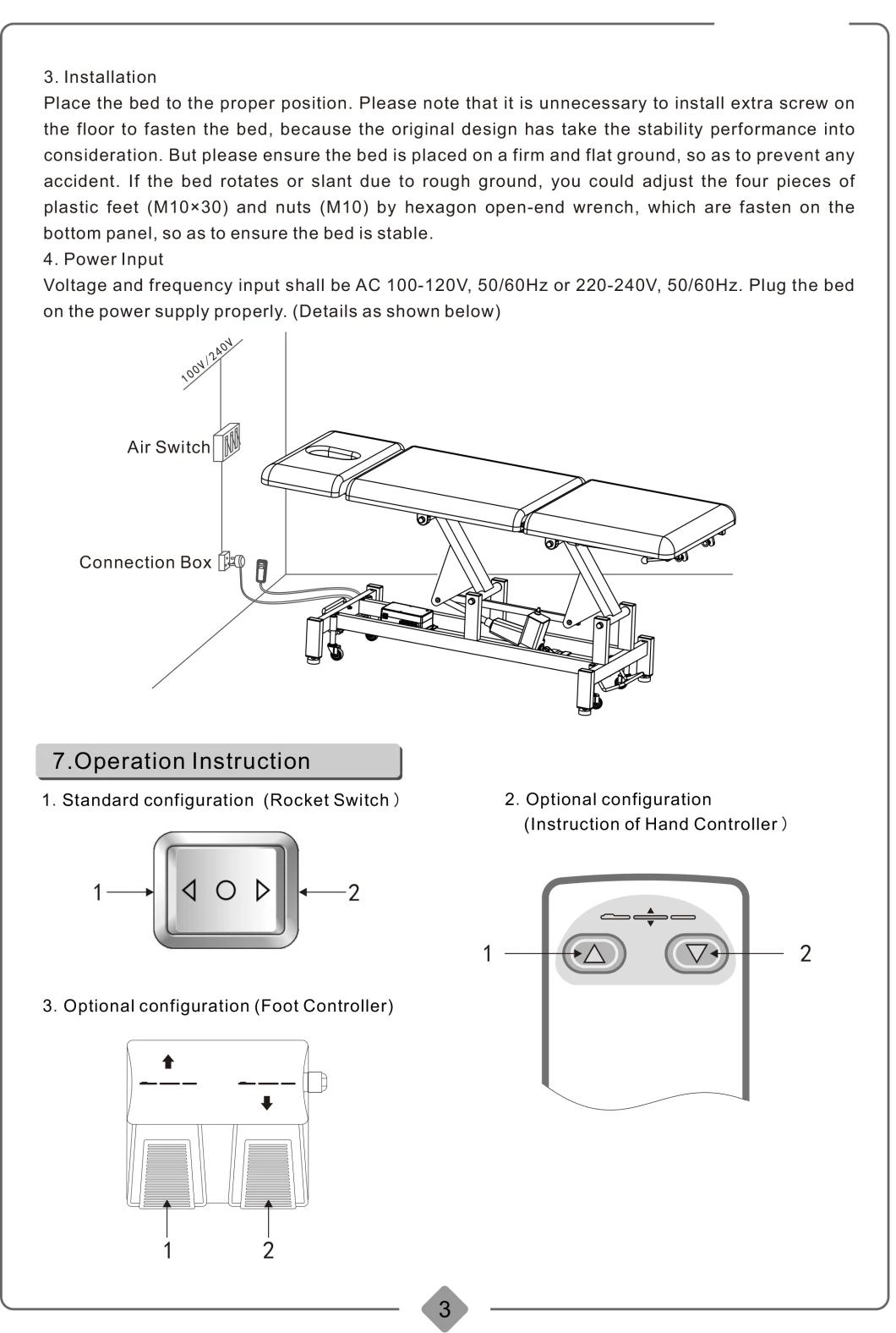 Rh-2212b Best Selling Electric Lift Beauty Bed for Beauty Salon