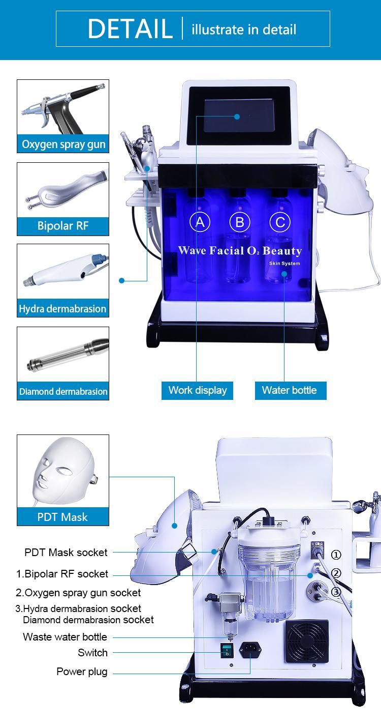 Portable Hydra Beauty with PDT Mask in 7 Clors Hydra Facial Machine