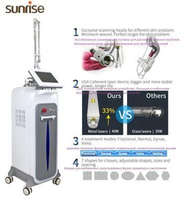 2022 Beijing Sunrise Fractional CO2 Laser Vaginal Tightening Scars Removal Vertical Laser CO2 Stretch Marks Removal Beauty Salon Equipment