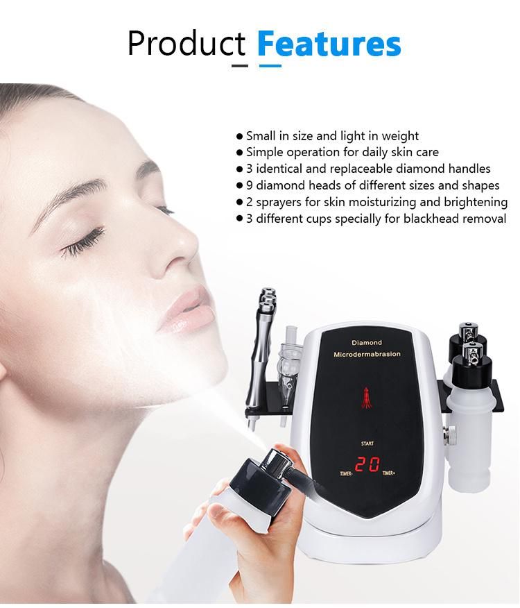 2022 Portable 3 in 1 Hydra Diamond Dermabrasion Facial Machine for Daily Skin Care